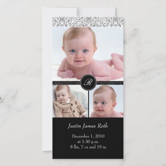 フォト・カードエレガント白×4(V) 案内状 (正面)