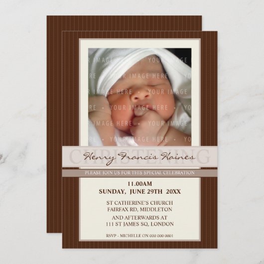 フォト《キリスト教》洗礼式や命名式招待状::エレガンス6P 招待状 (正面/裏面)