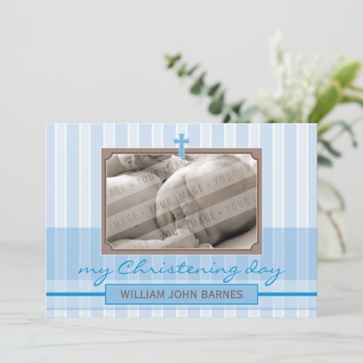 フォト《キリスト教》洗礼式や命名式招待状:：スタイリッシュ4L 招待状 (スタンド正面)