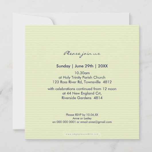 フォト《キリスト教》洗礼式や命名式招待状:：信仰5SQ 招待状 (裏面)