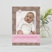 フォト《キリスト教》洗礼式や命名式招待状::水玉模様1P 招待状 (スタンド正面)