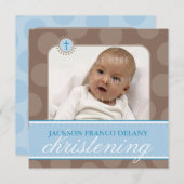 フォト《キリスト教》洗礼式や命名式招待状::水玉模様2SQ 招待状 (正面/裏面)