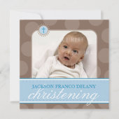 フォト《キリスト教》洗礼式や命名式招待状::水玉模様2SQ 招待状 (正面)