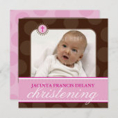 フォト《キリスト教》洗礼式や命名式招待状::水玉模様3SQ 招待状 (正面/裏面)