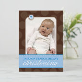 フォト《キリスト教》洗礼式や命名式招待状::水玉模様6P 招待状 (スタンド正面)