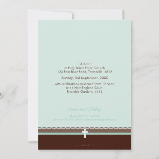 フォト《キリスト教》洗礼式や命名式招待状:: pure 3 P 招待状 (裏面)