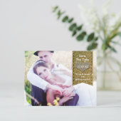 フォト ギターター ハート セーブ ザ デート ポストカード (スタンド正面)