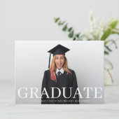 フォト クラシック タイポグラフィー 卒業生向け発表 招待状 (スタンド正面)