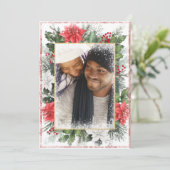 フォト クリスマス Xmas ホリデー スノー カード (スタンド正面)