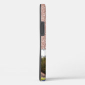 フォト グリッター ローズゴールド ダイヤモンド モノグラム Case-Mate iPhoneケース (裏面 / 右)