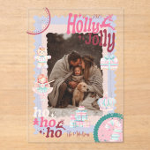 フォト グルービー ナッツクラッカー レトロ パステル クリスマス アクリル招待状 (正面)