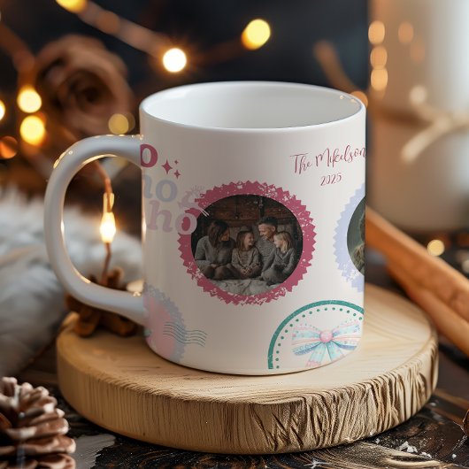 フォト グルービー ナッツクラッカー レトロ パステル クリスマス コーヒーマグカップ