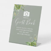 フォト ゲスト ブック グリーン セージ グリーン ウェディング 台座サイン (正面)