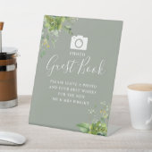 フォト ゲスト ブック グリーン セージ グリーン ウェディング 台座サイン (インサイチュ)