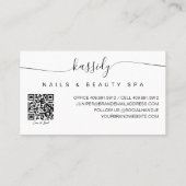 フォト コラージュ スクリプト カリグラフィー モノグラム QR コード 名刺 (裏面)