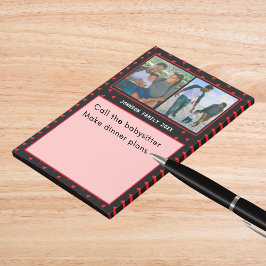 フォト コラージュ 家族 パーソナライズ 赤いハート & 名前 ポストイット