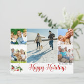フォト コラージュ 手書き ハッピー ホリデーズ 招待状 (スタンド正面)