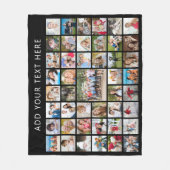 フォト コラージュ 45 枚の四角い写真 あなただけのオリジナル フリースブランケット (正面)