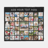 フォト コラージュ 45 枚の四角い写真 あなただけのオリジナル フリースブランケット (正面(横))