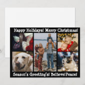 フォト コラージュ 5 楽しいクリスマス 素敵なホリデーシーズンを！ シーズンカード (正面/裏面)