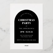 フォト ゴールド アーチ カップル クリスマスパーティー 箔招待状 (裏面)
