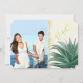 フォト サボテン アロエ ピンク ライム ハイドランジア ウェディング 招待状 (裏面)