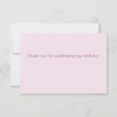 フォト サンクス キッズ バースデー モダン ハーツ ヴィオラ サンキューカード (裏面)