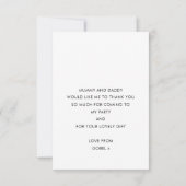 フォト サンクユー モダン ファン カラフル タイポグラフィ サンキューカード (裏面)