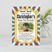 フォト サーカス カーニバル メインゲート 誕生日パーティー 招待状 (スタンド正面)