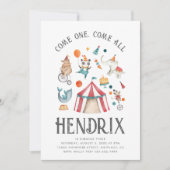 フォト サーカス バースデー インビテーション | カーニバル (正面)