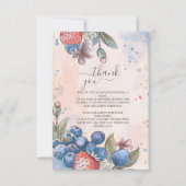 フォト　シック　ベリー　スウィート　ストロベリー　ブライダルシャワー サンキューカード (正面)