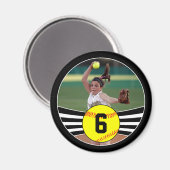 フォト&ジャージーナンバーファストピッチソフトボール磁石 マグネット (正面/裏面)