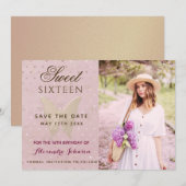 フォト スウィート16 バースデー セーブザデート (正面/裏面)