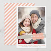 フォト セーブ・ザ・デート アナウンスメント | コーラルとグレー (正面/裏面)