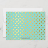 フォト セーブ・ザ・デート ゴールド箔 ポルカドット ネイビー ミント 招待状 (裏面)
