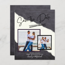 フォト　セーブ・ザ・デート - 現代の手書きスクリプト
