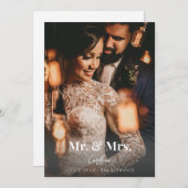 フォト タイポグラフィー 結婚発表 Mr & Mrs V2 招待状 (正面/裏面)