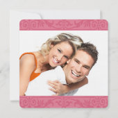 フォト ダマスク バード ケージ ウェディング セーブ ザ デート 招待状 (裏面)