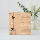 フォト ダマスク バード ケージ ウェディング セーブ ザ デート 招待状 (スタンド正面)