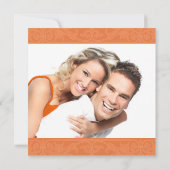 フォト ダマスク バード ケージ ウェディング セーブ ザ デート 招待状 (裏面)