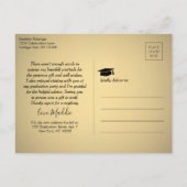 フォト ニュー アドレス ブラック ゴールド 卒業 ありがとう ポストカード (裏面)