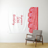 フォト バックドロップ 50歳の誕生日パーティー ブラック レッド タペストリー (インサイチュ(横))