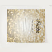 フォト バックドロップ 60歳の誕生日 ゴールド グリッター ライト タペストリー (正面(横))