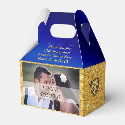フォト、パーソナライズされた結婚式の引き出物ボックス フェイバーボックス (裏面サイド)