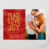 フォト ピース ラブ&ジョイ レッド 箔シーズンカード (正面)