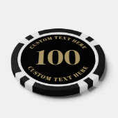 フォト ブラック ゴールド 100 数字入り ポーカーチップ (シングル)