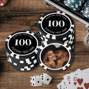 フォト ブラック 100 番号付き ポーカーチップ