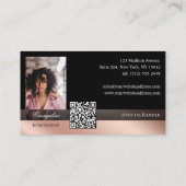 フォト ヘア サロン スタイリスト ルクセ モノグラム ブラック ローズ 名刺 (裏面)