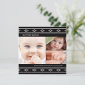 フォト ベイビー ブラック バンドハニ 誕生のお知らせ 案内状 (スタンド正面)