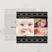 フォト ベイビー ブラック バンドハニ 誕生発表 案内状 (正面/裏面)